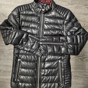 Moose knuckles quilted leather jacket